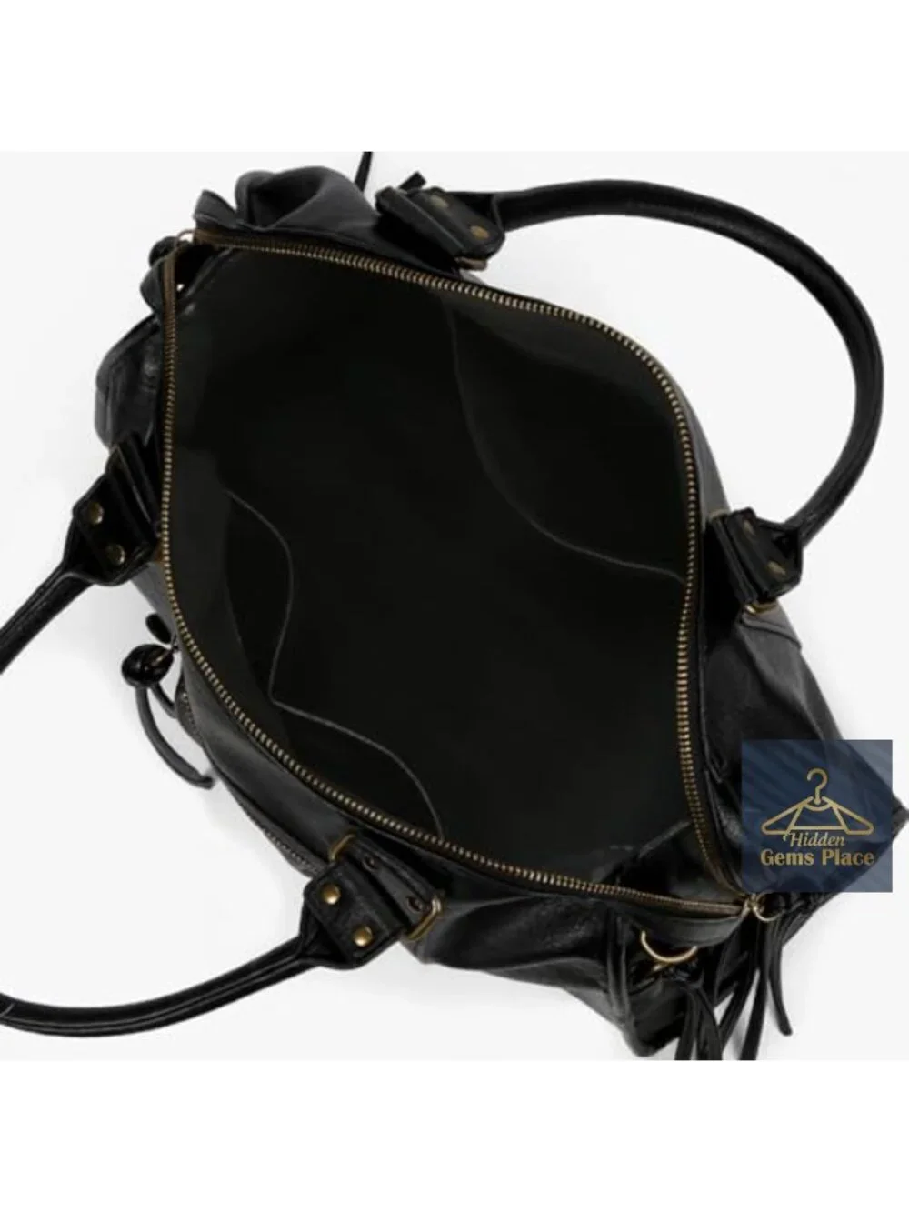 Vegan Leather Tote Bag Hobo with Studs Fringe Adjustable Crossbody Strap